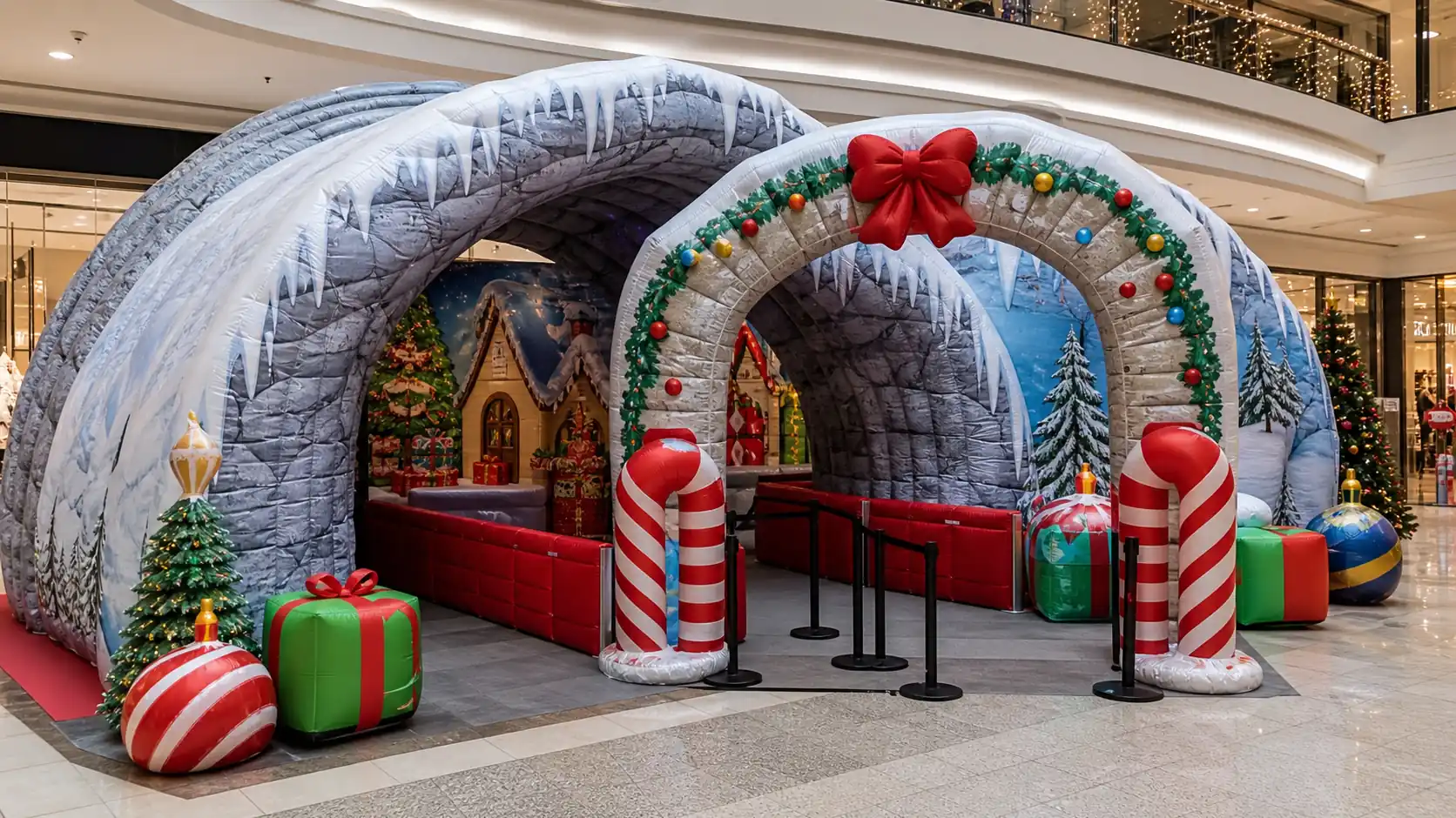 インフレータブルクリスマスグロット購入ガイド：モール向けサンタの村・ウォークスルーグロット