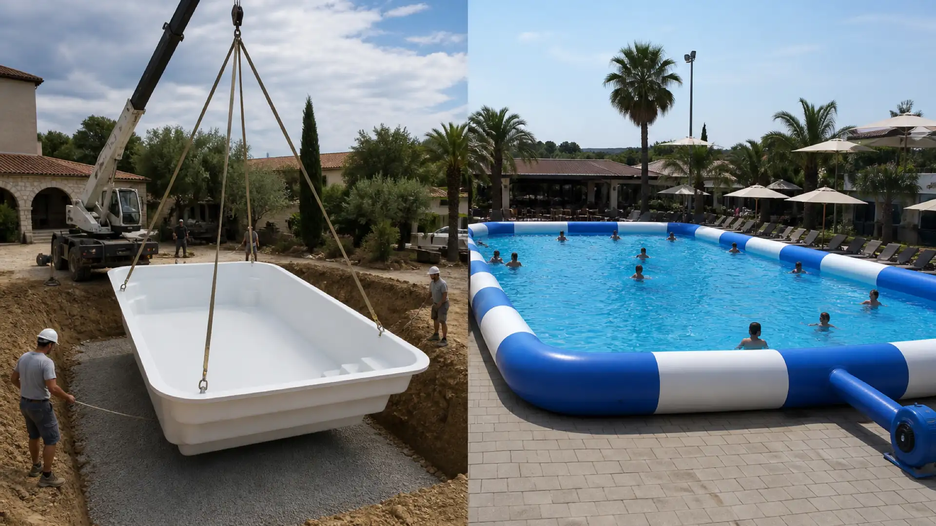 Piscines gonflables vs piscines en fibre de verre pour les parcs aquatiques européens : comparaison du ROI et analyse du TCO sur 10 ans