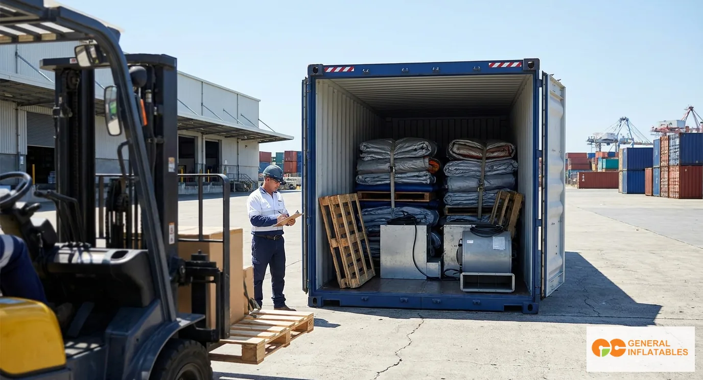 دليل تحميل الحاويات للمنتجات القابلة للنفخ التجارية: حساب السعة بين 20ft و40ft HQ