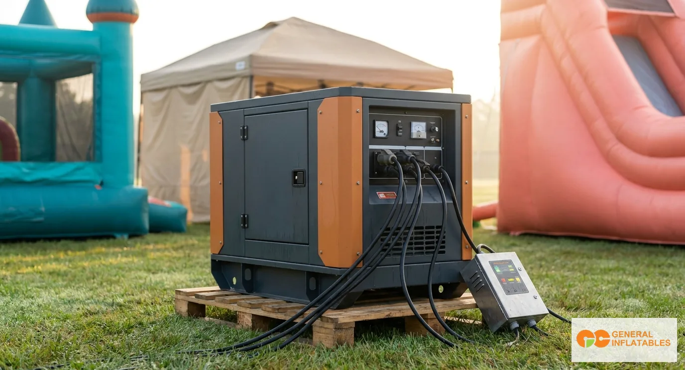 Planificación de energía y generadores para eventos inflables al aire libre: cálculo de vatios, dimensionamiento de cables e instalaciones fuera de la red