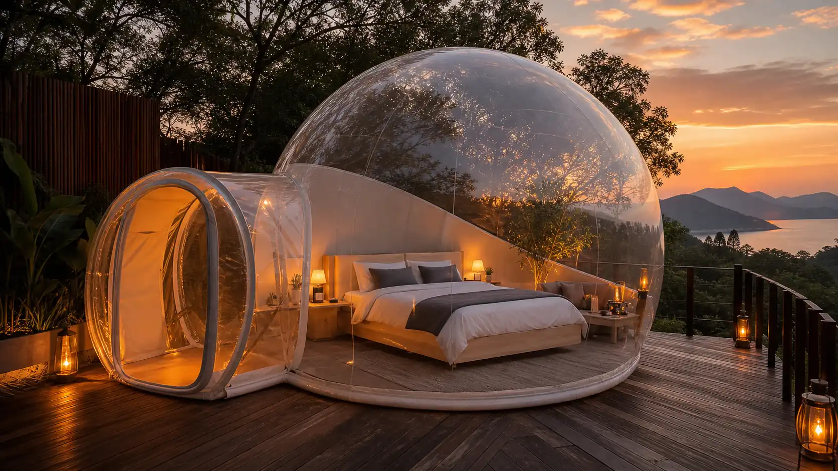 Tende bolla gonfiabili e cupole trasparenti: guida all'acquisto per glamping ed eventi