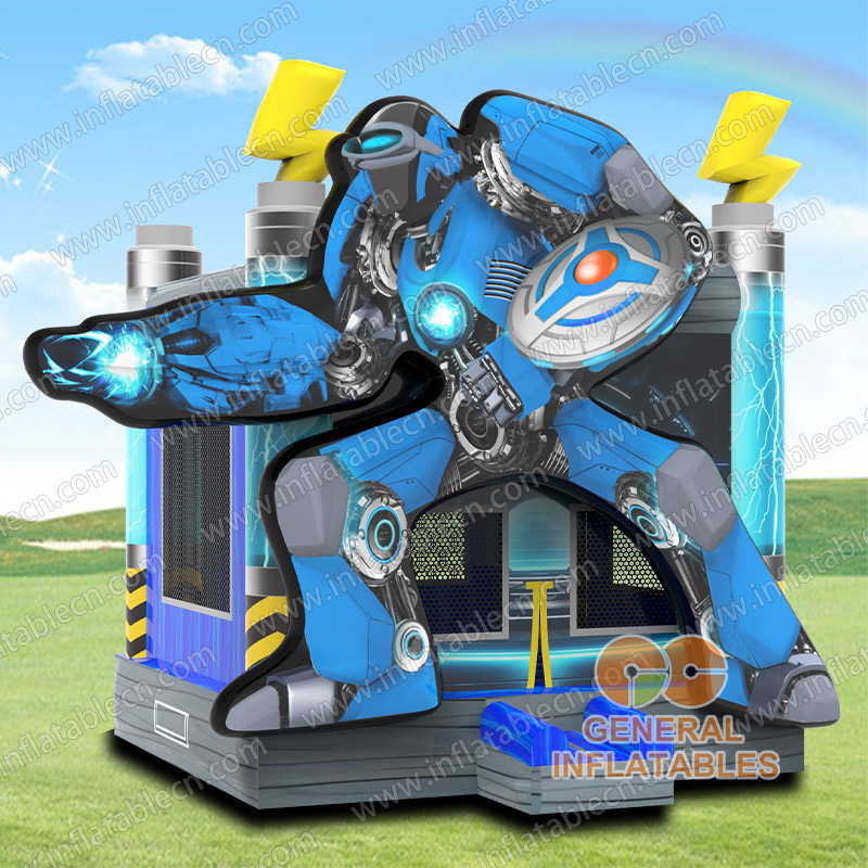 Blue robot bouncer