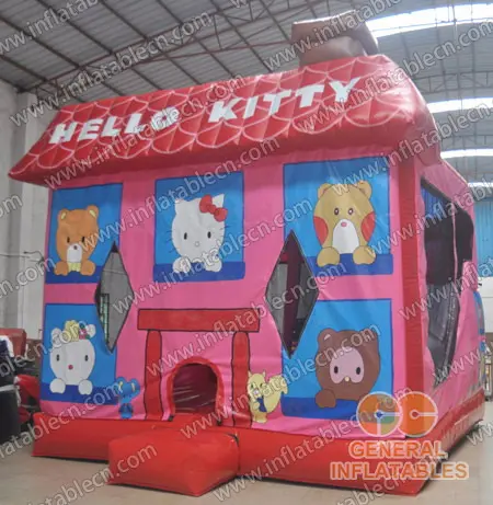 GB-298 Inflatable kitty bounce with slide combos for sale