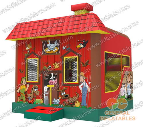  Combo de granja inflable con tobogán