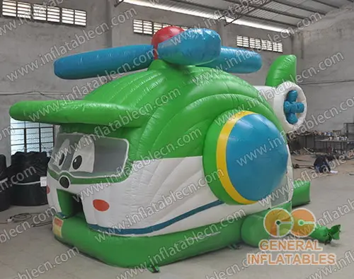 GB-428 Helicopter bounce house with slide