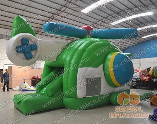 GB-428 Helicopter bounce house with slide