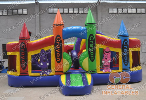 GC-131 Inflatable crayon castle combo