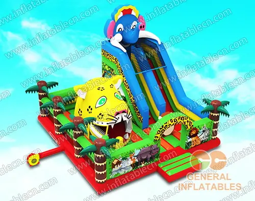 GF-169 Jungle animal inflatable land with big moving mouth