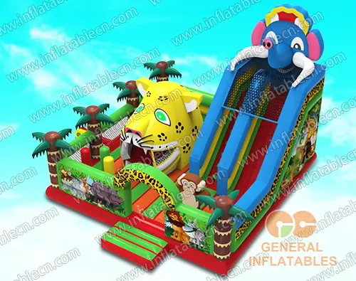 GF-169 Jungle animal inflatable land with big moving mouth