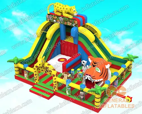 GF-172 Jungle animals funland with moving tiger mouth