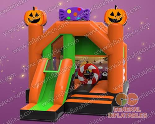 GH-016 Halloween bounce house with slide