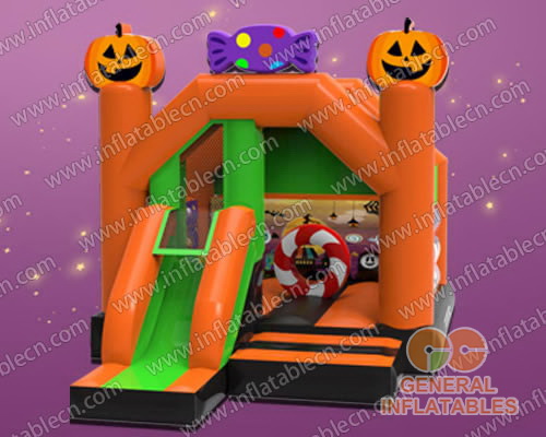 GH-016 Casa hinchable de Halloween con tobogán