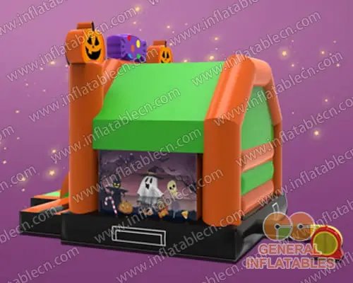 GH-016 Casa hinchable de Halloween con tobogán