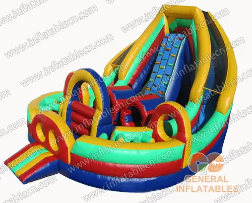 GO-062 30 pies Doble Carril Inflable Obstáculo
