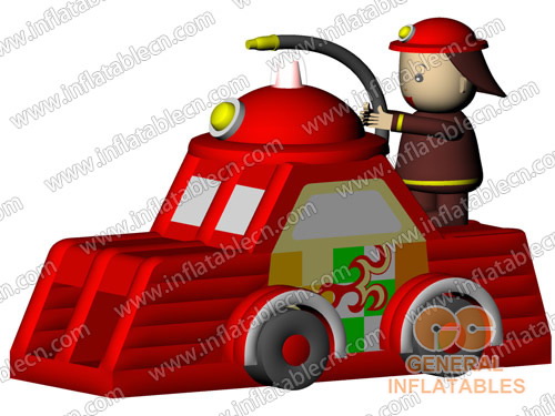 GS-196 Inflatable firemen two lanes slide