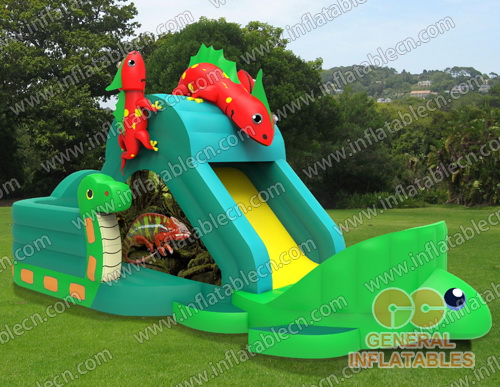 GS-199 Inflatable jungle animal slide