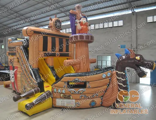 GS-077 Pirate ship inflatable slide