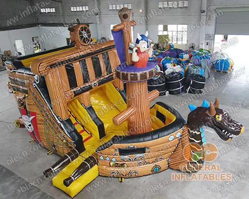 GS-077 Pirate ship inflatable slide