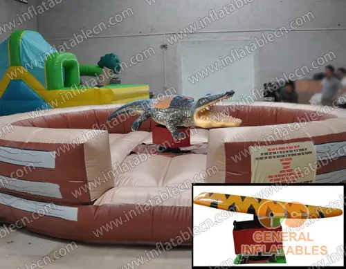  Inflatable crocodile ride with surfboard