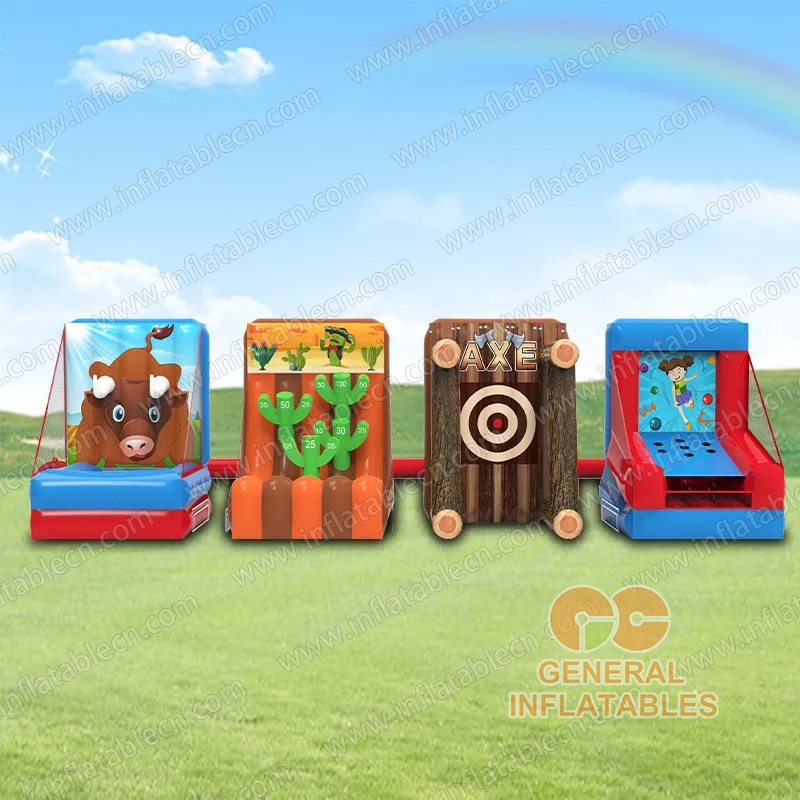 GSP-279 Inflatable Carnival 4 in 1 Game for Sale - Ring Toss, Axe Throw, Cactus Toss,Roller Ball