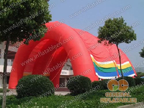 GTE-006 Tente tunnel rouge gonflable