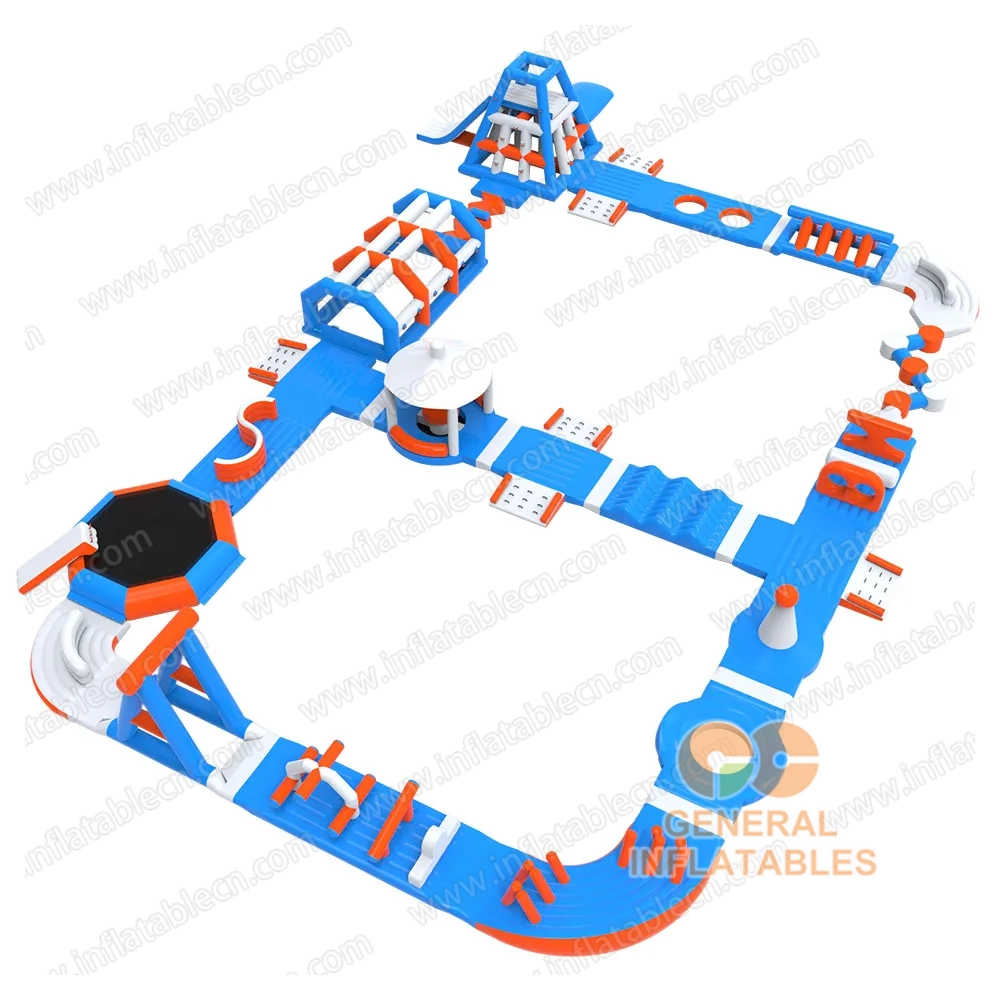 GW-023 TUV-Certified Inflatable Water Park for Sale – Large Floating Aqua Adventure with Obstacle Course