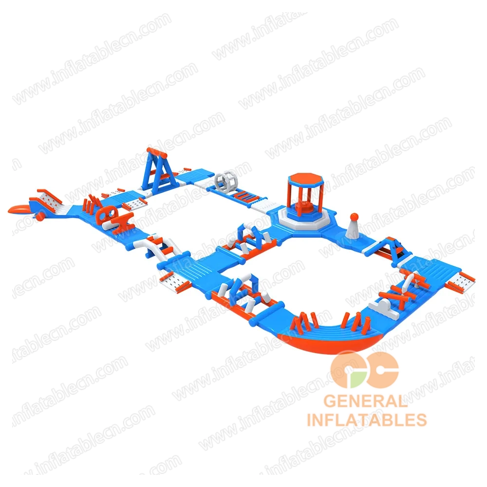 GW-026 Parque Acuático Inflable Certificado por TUV en Venta – 31.5m x 19m Parque Acuático Flotante