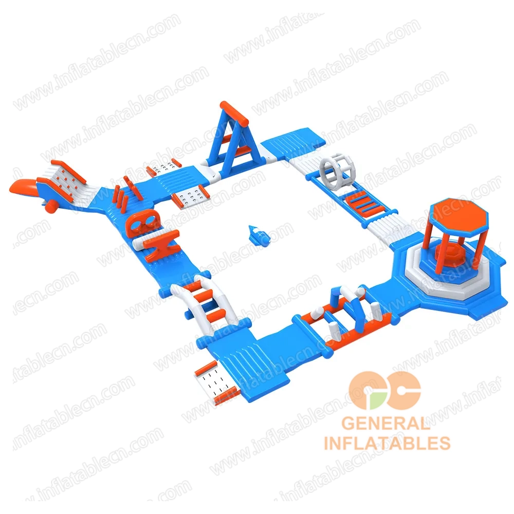 GW-027 Parque Acuático Inflable de Tamaño Mediano en Venta – 22.5m x 19m Parque Acuático Flotante