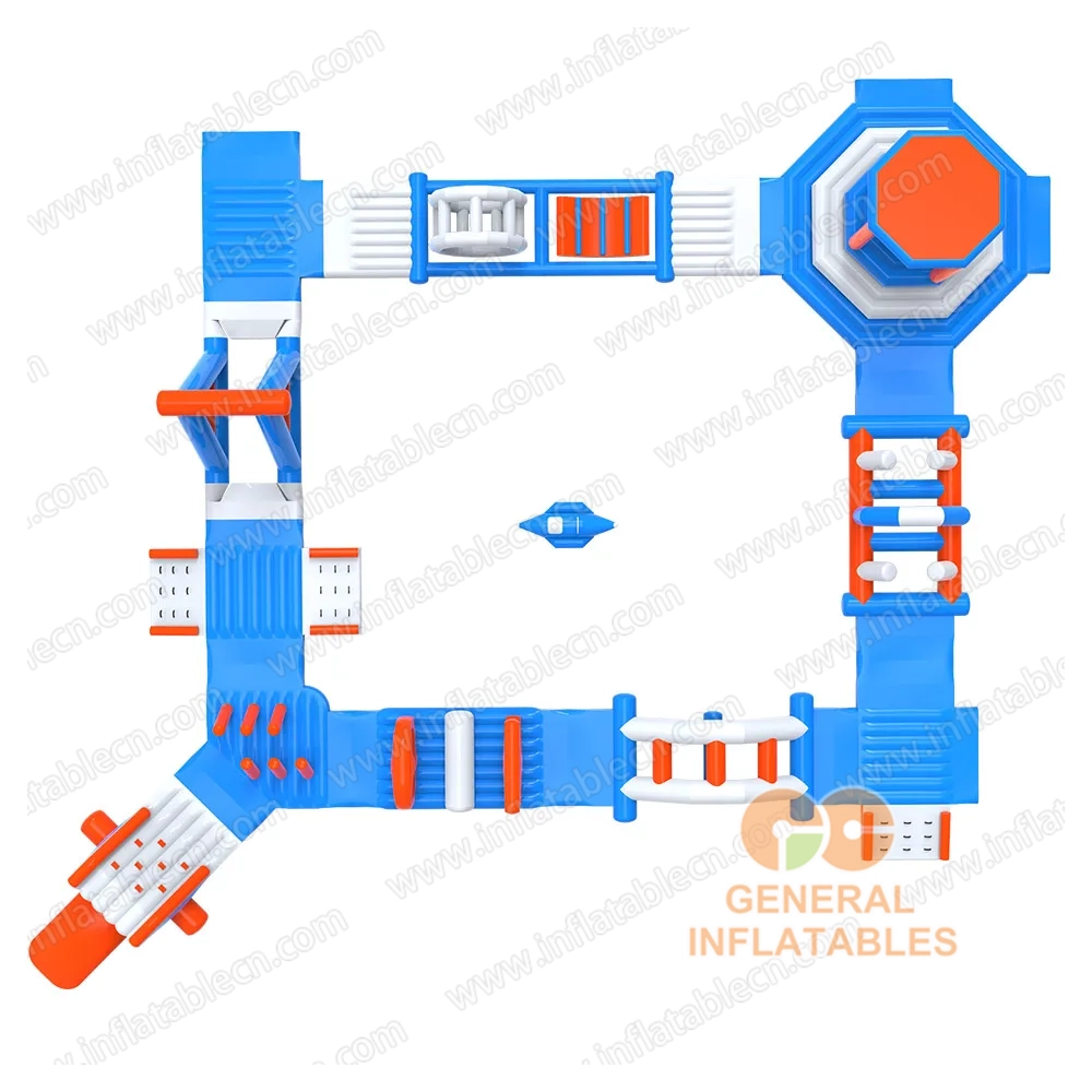 GW-027 Parque Acuático Inflable de Tamaño Mediano en Venta – 22.5m x 19m Parque Acuático Flotante