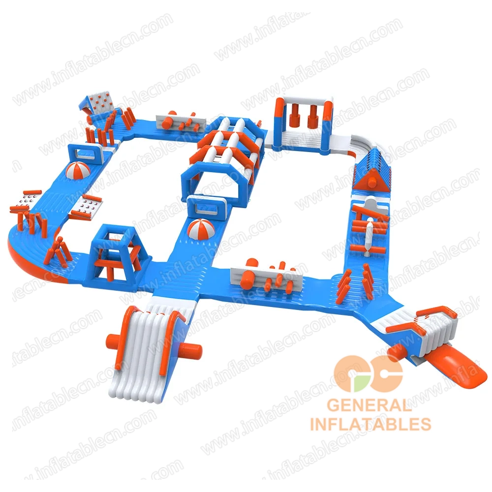 GW-031 Commercial Inflatable Water Park with Obstacle Course – Floating Aqua Park for Resorts & Rental Businesses