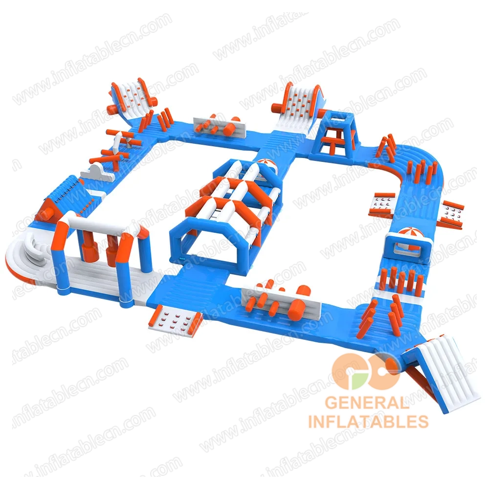 GW-031 Commercial Inflatable Water Park with Obstacle Course – Floating Aqua Park for Resorts & Rental Businesses