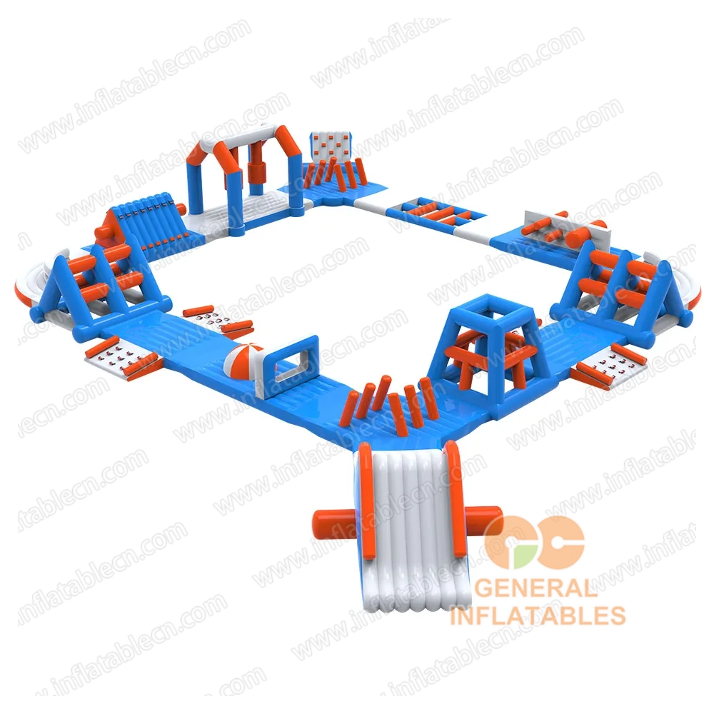 GW-033 Modulares aufblasbares Wasserpark-Set zu verkaufen – Schwimmender Hindernisparcours & Abenteuerspielplatz