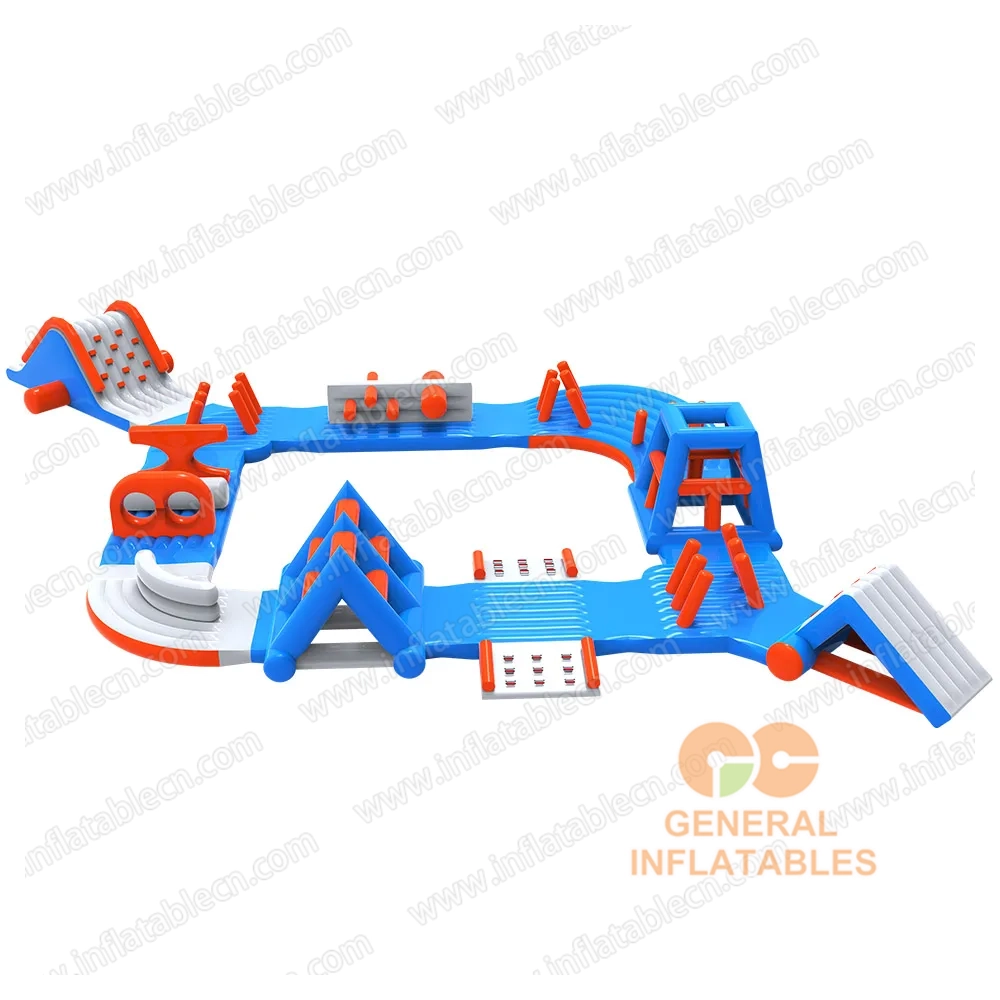 GW-034 Parc aquatique gonflable de taille moyenne à vendre – Parcours d'obstacles flottant de 19m x 17,5m
