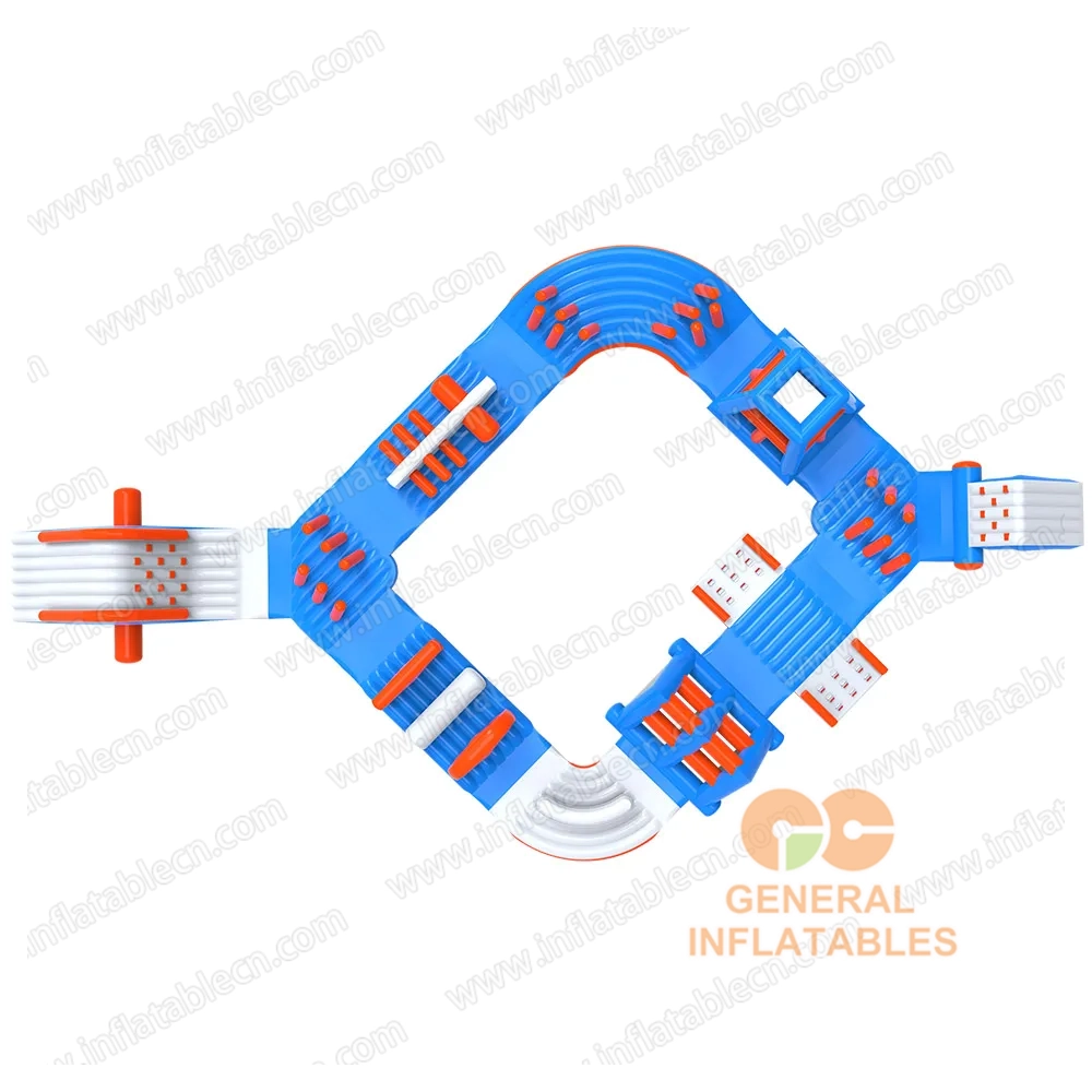 GW-034 Parc aquatique gonflable de taille moyenne à vendre – Parcours d'obstacles flottant de 19m x 17,5m