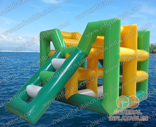 GW-103 Muro di arrampicata acquatico gonfiabile in vendita – Scivolo avventura galleggiante