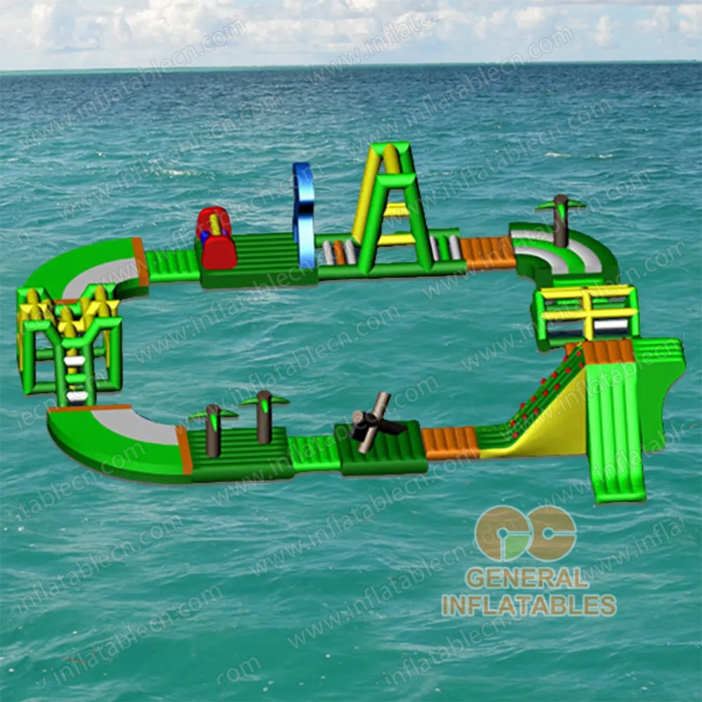 GW-125 Tropical Inflatable Water Park for Sale – Floating Jungle-Themed Aqua Park