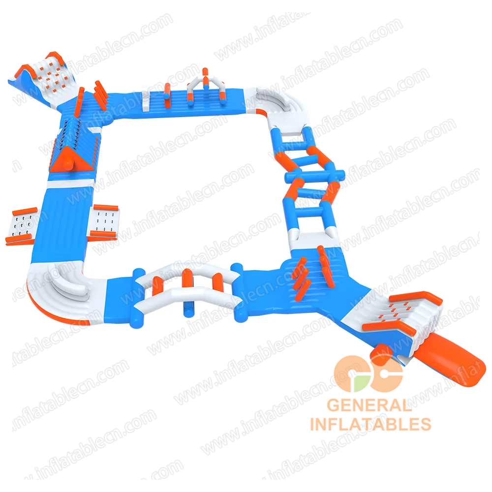 GW-201 Medium Floating Inflatable Aqua Park for Sale – Blue & Orange Water Obstacle Course