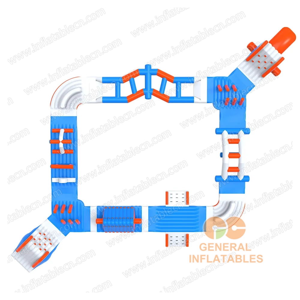 GW-201 Medium Floating Inflatable Aqua Park for Sale – Blue & Orange Water Obstacle Course