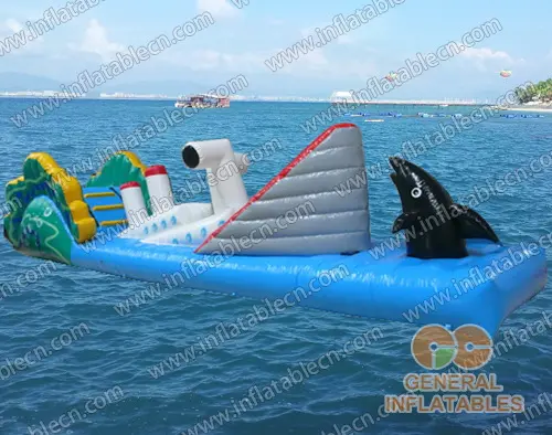  Juego de obstáculos de barco inflable de agua
