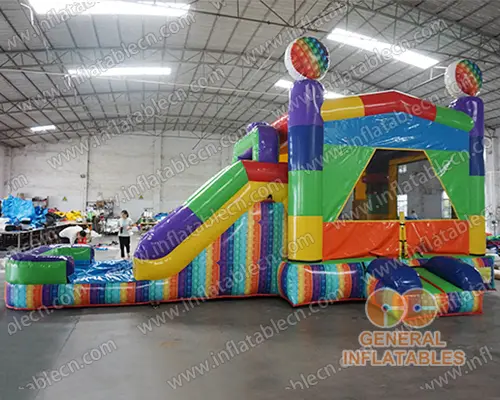 GWC-082 Toys brick inflatable combo with slide wet/dry