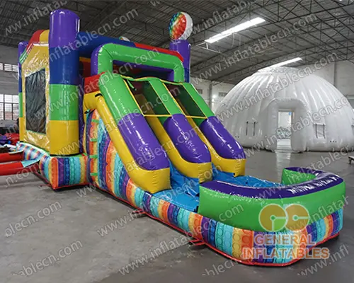 GWC-082 Toys brick inflatable combo with slide wet/dry