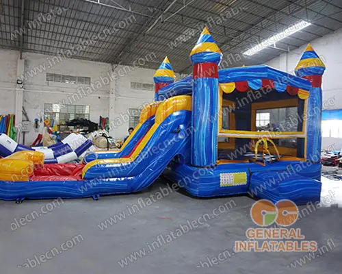 GWC-087 Inflatable marble color combo with slide wet/dry