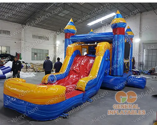 GWC-087 Inflatable marble color combo with slide wet/dry