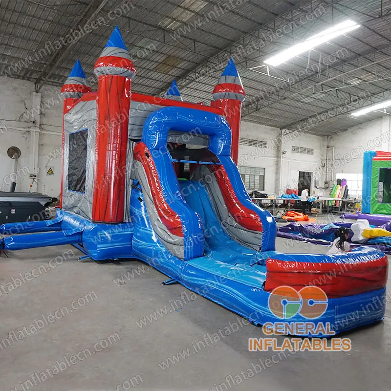 GWC-110 Marble castle inflatable combo wet and dry