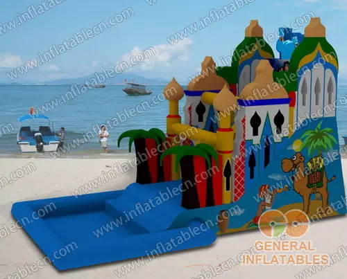 GWS-142 Arabic water slide with sealed pool