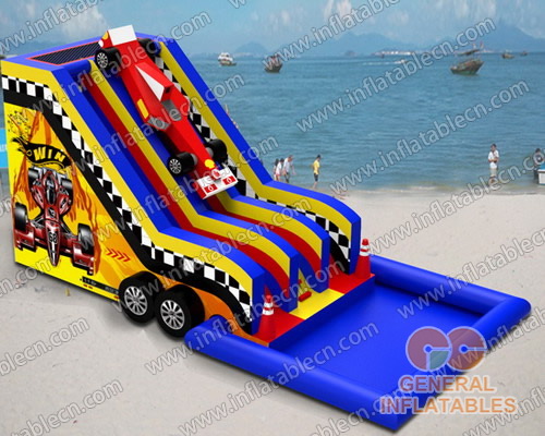GWS-143 Racecar water slide with sealed pool