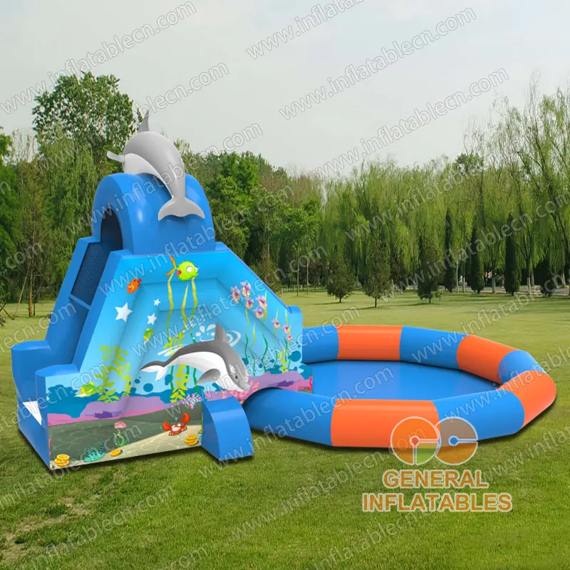 GWS-156 Dolphin water slide with pool