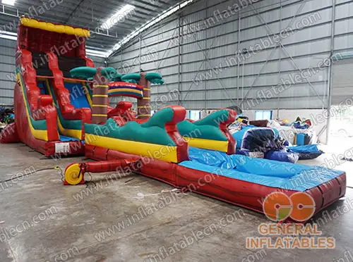 GWS-223 tobogán de agua inflable con resbaladilla