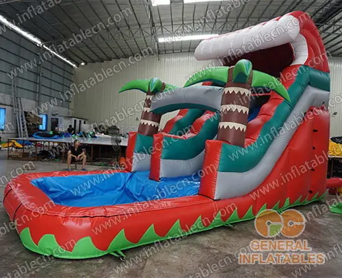 GWS-255 Tobogán de agua inflable de palmera roja