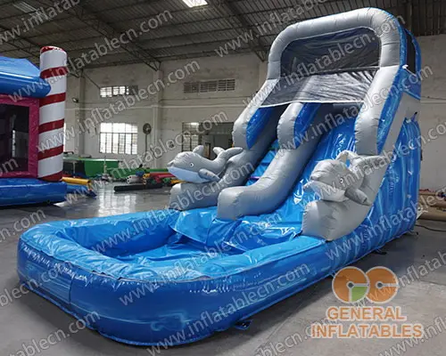  Tobogán de agua inflable de delfín